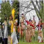 Festivals of Vishu, Rongali Bihu, Naba Barsha, Vaisakhadi, Meshadi, and Puthandu Pirappu being celebrated in different